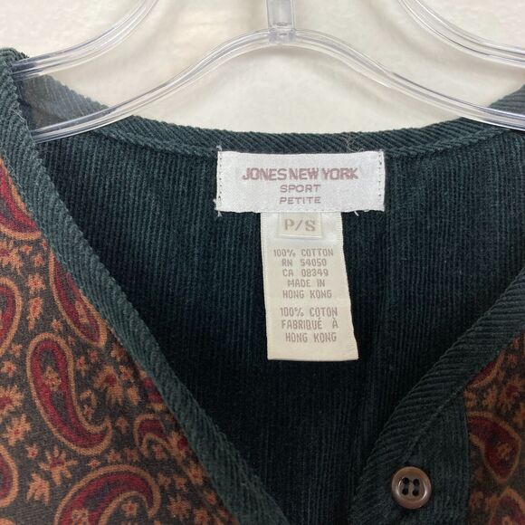 Vtg Jones New York Maxi Prairie Dress Size SP Petite Brown Soft Knit Cabincore - Picture 3 of 7